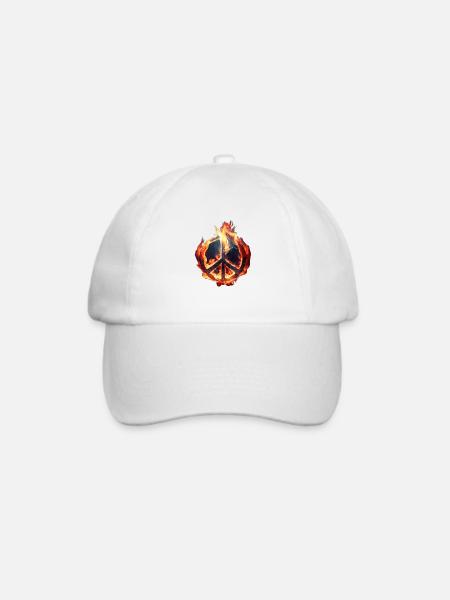 Flamme sendet Frieden - Baseballkappe - Weiß/Weiß