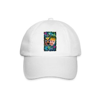 Traditionelle Masken Nicaraguas - Baseballkappe - Weiß/Weiß - Vorne