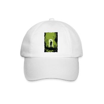 Zombie Illustration Minimalistisches Design - Baseballkappe - Weiß/Weiß - Vorne