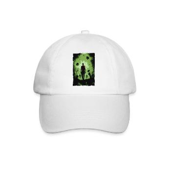 Zombie Illustration Minimalistisches Design - Baseballkappe - Weiß/Weiß - Vorne