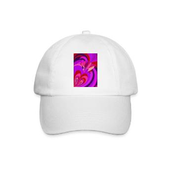 Psychedelisches Herz - Baseballkappe - Weiß/Weiß - Vorne