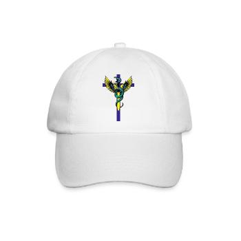 Schlangenkreuz - Baseballkappe - Weiß/Weiß - Vorne