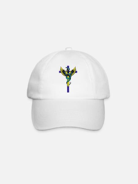 Schlangenkreuz - Baseballkappe - Weiß/Weiß