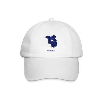 Karte Bundesland Brandenburg Straßenkarte - Baseballkappe - Weiß/Weiß - Vorne