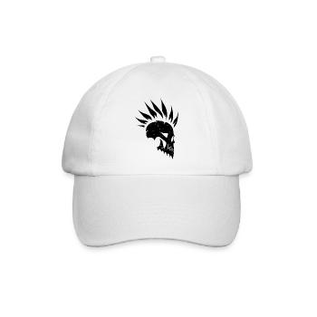 Mowhawk Skull - Baseballkappe - Weiß/Weiß - Vorne