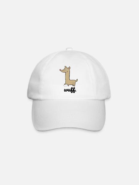 Cooler Hund | Lustige Geschenkidee | wuff - Baseballkappe - Weiß/Weiß