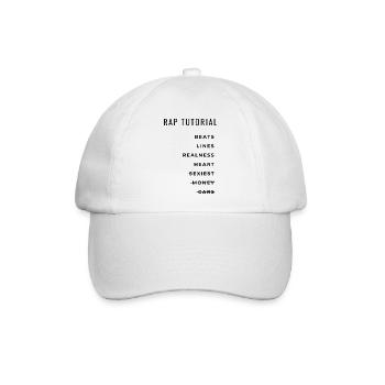 Rap Rapper Realness Hip Hop Musik Beats Lines - Baseballkappe - Weiß/Weiß - Vorne