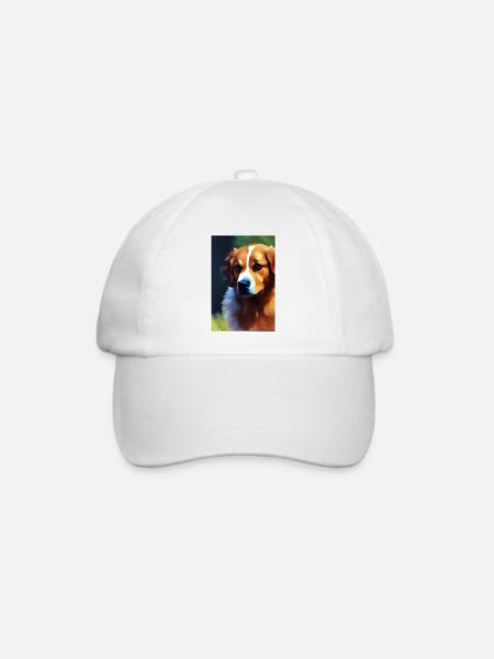 Hunde Bild - Baseballkappe - Weiß/Weiß
