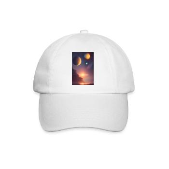 Weltall, Planeten - Baseballkappe - Weiß/Weiß - Vorne