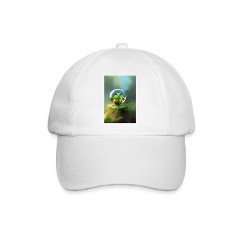 Frosch Kugel - Baseballkappe - Weiß/Weiß - Vorne