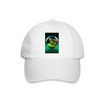 Frosch in einer Kugel - Baseballkappe - Weiß/Weiß - Vorne