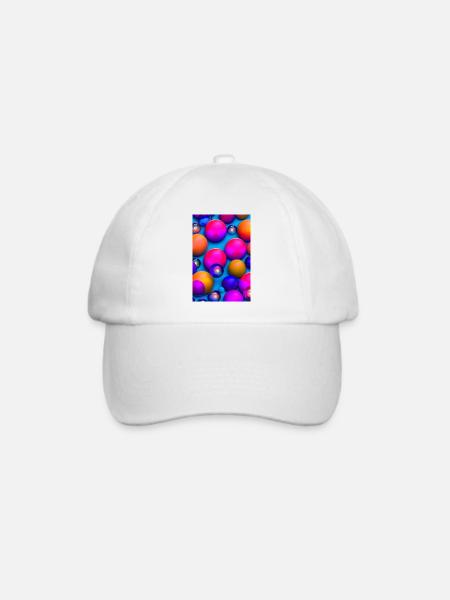 Bunte Blasen - Baseballkappe - Weiß/Weiß