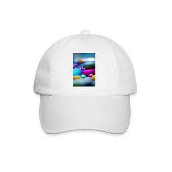 Bunte Steine - Baseballkappe - Weiß/Weiß - Vorne