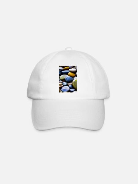 Bunte Steine - Baseballkappe - Weiß/Weiß