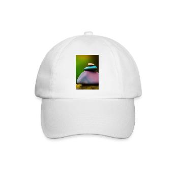 Bunte Steine - Baseballkappe - Weiß/Weiß - Vorne