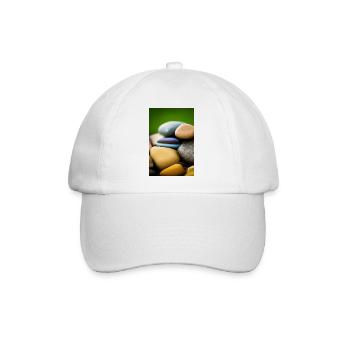 Bunte Steine - Baseballkappe - Weiß/Weiß - Vorne