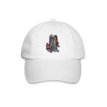 Drache - Baseballkappe - Weiß/Weiß - Vorne