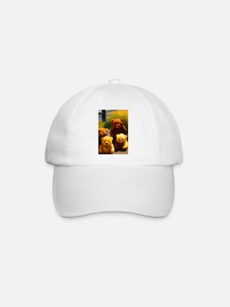 Teddybär - Baseballkappe - Weiß/Weiß