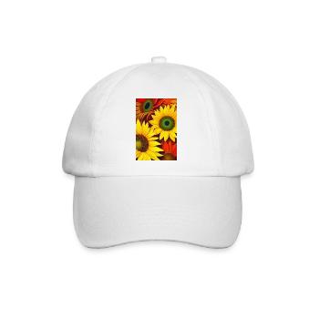 Sonnenblumen - Baseballkappe - Weiß/Weiß - Vorne