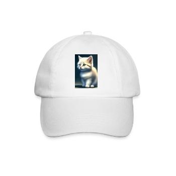 Kleine Süße Baby Katze - Baseballkappe - Weiß/Weiß - Vorne