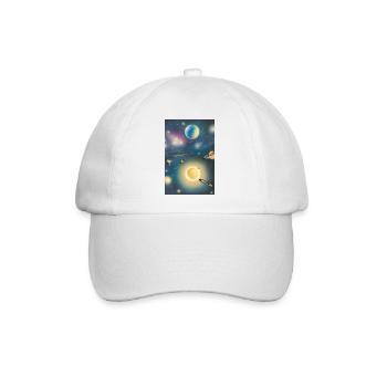 Weltall und Planeten - Baseballkappe - Weiß/Weiß - Vorne