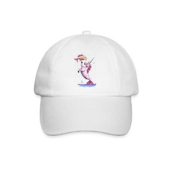 Einhorn Fisch Niedlich - Baseballkappe - Weiß/Weiß - Vorne