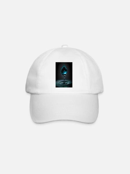 Tropfen cyan 2 - Baseballkappe - Weiß/Weiß