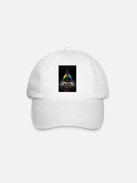 Tropfen neon 3 - Baseballkappe - Weiß/Weiß