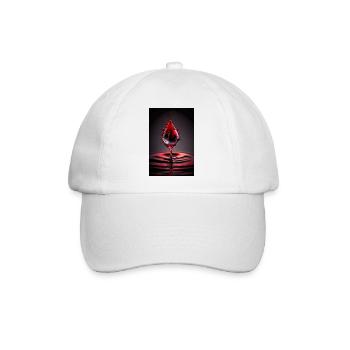 Tropfen rot 2 - Baseballkappe - Weiß/Weiß - Vorne