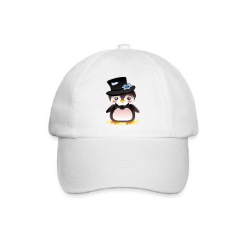 Pinguin Bräutigam - KINDER - Baseballkappe - Weiß/Weiß - Vorne