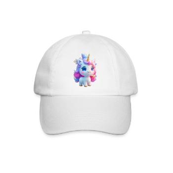 Kawaii Magisches Einhorn - Baseballkappe - Weiß/Weiß - Vorne