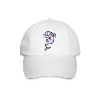 Verängstigter Hai - Baseballkappe - Weiß/Weiß - Vorne