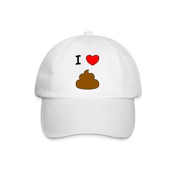 Ich HERZ KACKE - Baseballkappe - Weiß/Weiß - Vorne