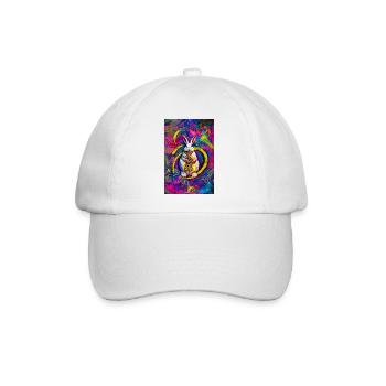 Modern Urban Pop Art Bunny Hase weiß bunt - Baseballkappe - Weiß/Weiß - Vorne