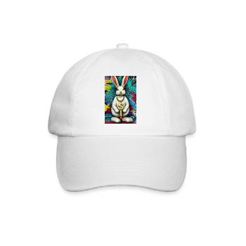 Pop Art modern urban Hase $-Zeichen - Baseballkappe - Weiß/Weiß - Vorne