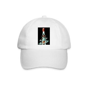 Dachshund from Space - Baseballkappe - Weiß/Weiß - Vorne