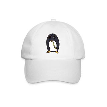 Pirat - lustiger Pinguin - Baseballkappe - Weiß/Weiß - Vorne