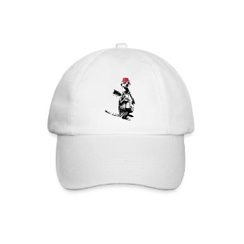 Meerkat Guitarplayer Red Hat - Baseballkappe - Weiß/Weiß - Vorne