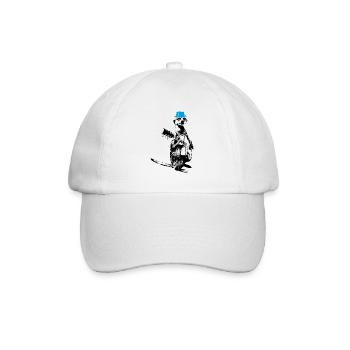 Meerkat Guitarplay Cyan Hat - Baseballkappe - Weiß/Weiß - Vorne