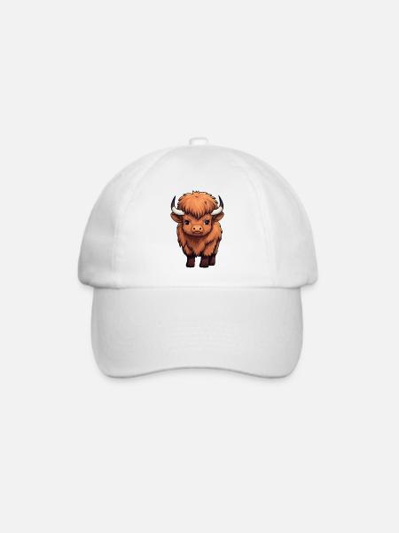 Baby Bison Büffel - Baseballkappe - Weiß/Weiß
