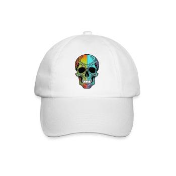 Skull OrangeBlue - Baseballkappe - Weiß/Weiß - Vorne