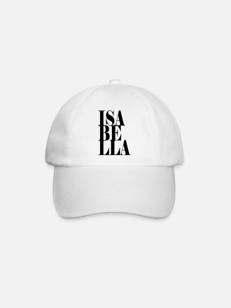 Isabella Name Vorname Moderne Schrift Wort Art - Baseballkappe - Weiß/Weiß