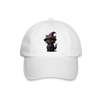 Helloween Kürbis Katze - Baseballkappe - Weiß/Weiß - Vorne