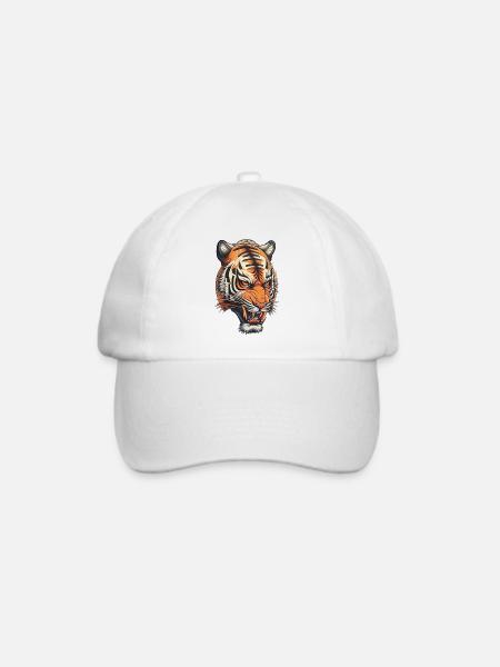 Tiger Tattoo im japanischen Stil - Baseballkappe - Weiß/Weiß
