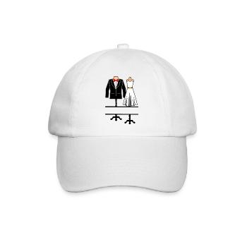 Kleidung für Braut und Bräutigam - Baseballkappe - Weiß/Weiß - Vorne