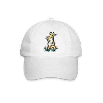 Schwimmende Giraffen - Giraffe - Baseballkappe - Weiß/Weiß - Vorne