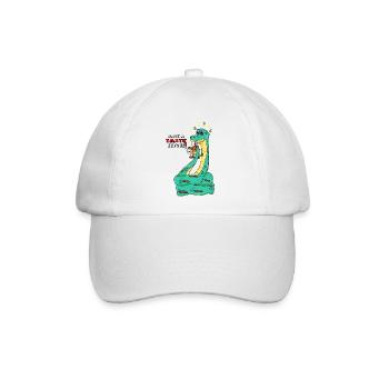Haben Sie einen Geschmack Schlange Frosch Vintage Gummischlauch Karikatur - Baseballkappe - Weiß/Weiß - Vorne