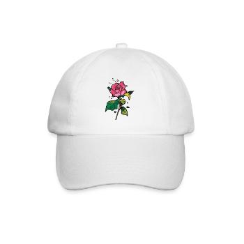 Eine hübsche Rose - Baseballkappe - Weiß/Weiß - Vorne