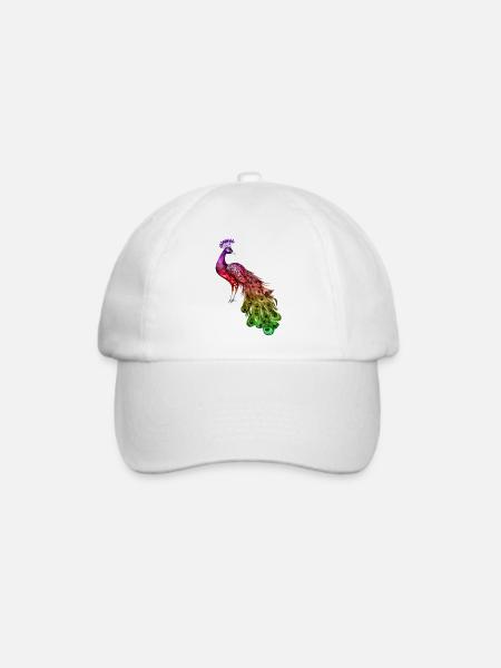 pfauenvogel bunt schöne fantasie bunt - Baseballkappe - Weiß/Weiß
