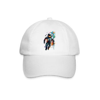 Astronaut im Weltall Weltraum - Astronaut Space - Baseballkappe - Weiß/Weiß - Vorne